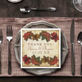 Herbstlaubs Hochzeit Serviette