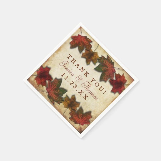 Herbstlaubs Hochzeit Serviette (Ecke)