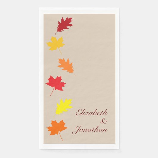 Herbstlaubs Hochzeit Serviette (Vorderseite)