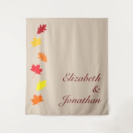 Herbstlaubs Hochzeit Wandteppich (Vorderseite)