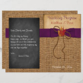 Herbstlaubs IMITATE Burlap Chalkboard Hochzeitspro (Vorne/Hinten)