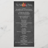 Herbstlaubs IMITATE Burlap Chalkboard Hochzeitspro Programm (Rückseite)