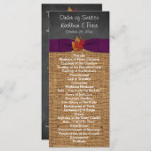 Herbstlaubs IMITATE Burlap Chalkboard Hochzeitspro Programm (Vorne/Hinten)