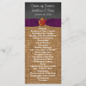 Herbstlaubs IMITATE Burlap Chalkboard Hochzeitspro Programm (Vorderseite)