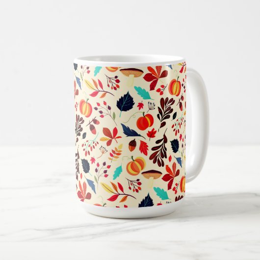 Herbstlaubs Kaffeezubereitung Tasse (VorderseiteRechts)