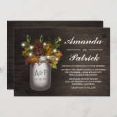 Herbstlaubs Mason Jar Rustic Wedding Einladungen (Vorne/Hinten)