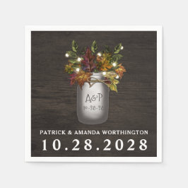 Herbstlaubs Mason Jar Rustic Wedding Napkins Serviette