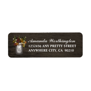 Herbstlaubs Mason Jar Wedding Address Labels