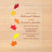 Herbstlaubs Probe Abendessen Acryleinladungen (Vorderseite)