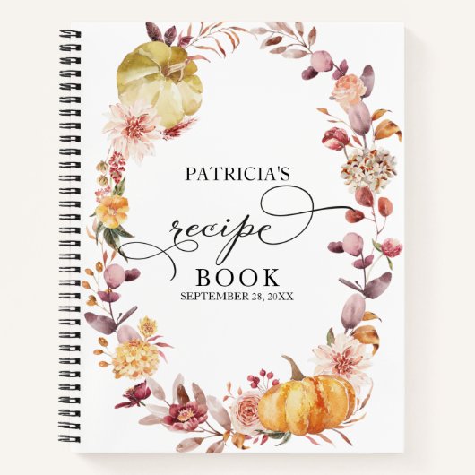 Herbstlaubs Pumpkin Brautparty Rezept Buch (Vorderseite)