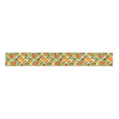 Herbstlaubs Pumpkin Kariert Pattern Ripsband (Vorderseite)