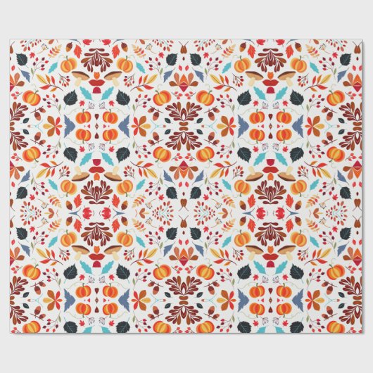 Herbstlaubs Pumpkin Pattern Geschenkpapier (Flach)