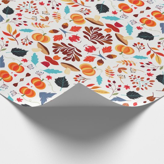 Herbstlaubs Pumpkin Pattern Geschenkpapier (Ecke)