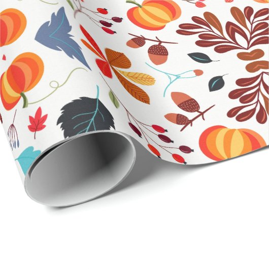 Herbstlaubs Pumpkin Pattern Geschenkpapier (Rolleneckpunkt)