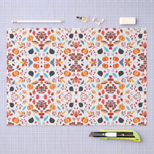 Herbstlaubs Pumpkin Pattern  Seidenpapier (Handwerk)