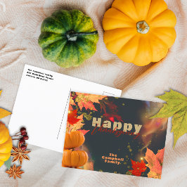Herbstlaubs Pumpkins Glitzer Accents Erntedank Postkarte