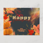 Herbstlaubs Pumpkins Glitzer Accents Erntedank Postkarte (Vorderseite)