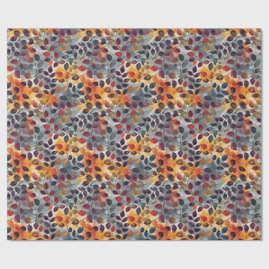 Herbstlaubs Red Beige Blue Erntedank Geschenkpapier (Flach)