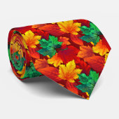 Herbstlaubs Red Orange Neck Tie Krawatte (Gerollt)