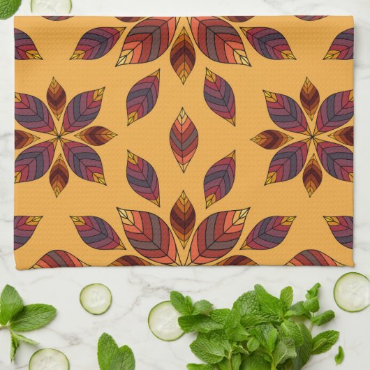 Herbstlaubs Rosette Geschirrtuch (Gefaltet)