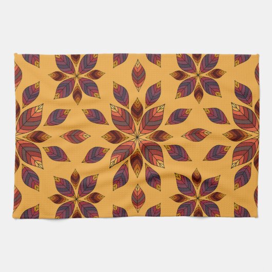 Herbstlaubs Rosette Geschirrtuch (Horizontal)