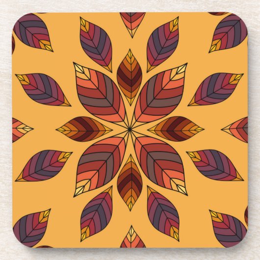 Herbstlaubs Rosette Getränkeuntersetzer (Vorderseite)