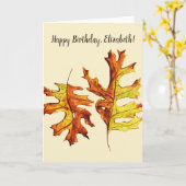 Herbstlaubs Schöne Wasserfarben Kunst Karte (Gelbe Blume)