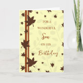 Herbstlaubs Son Birthday Karte (Vorderseite)