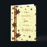 Herbstlaubs Son Birthday Karte<br><div class="desc">Geburtstagskarte für einen Sohn mit Herbst Geburtstag mit Herbstlauben Design und nachdenklichen Vers.</div>