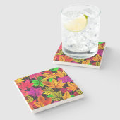 Herbstlaubs Stone Untersetzer (Seitenansicht)