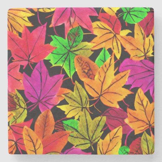 Herbstlaubs Stone Untersetzer (Vorderseite)