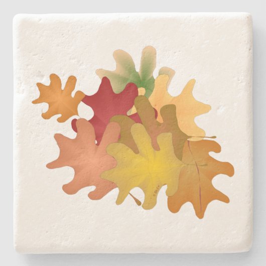 Herbstlaubs Stone Untersetzer (Vorderseite)