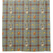 Herbstlaubs Tartan Kariert Duschvorhang (Vorderseite)