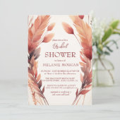 Herbstlaubs und Feathers Brautparty Einladung (Stehend Vorderseite)