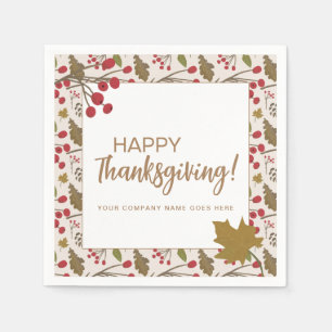 Herbstlaubs Unternehmen Happy Thanksgiving Serviette