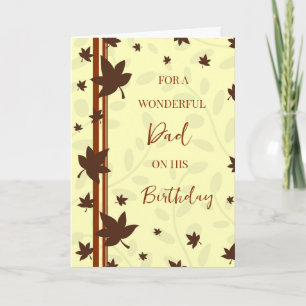 Herbstlaubs Vater Geburtstag Karte