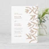 Herbstlaubs Wasserfarbenhochzeit Einladung (Stehend Vorderseite)