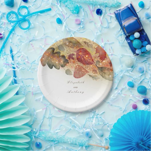 Herbstlaubs White Wedding Pappteller (Party)