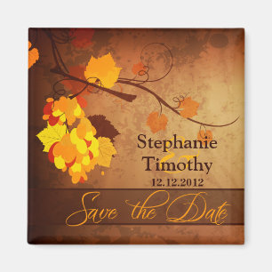 HerbstlaubVintages Save the Date beunruhigt Magnet