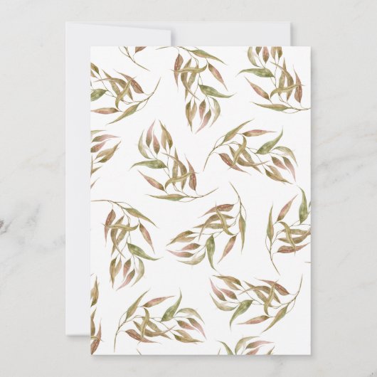 Herbstlaurel Wreath Monogram Weditation Einladung (Rückseite)