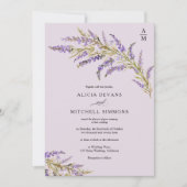 Herbstlavender Blütenfarbenhochzeit Einladung (Vorderseite)