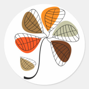 Herbstleaf Abstrakt Runder Aufkleber