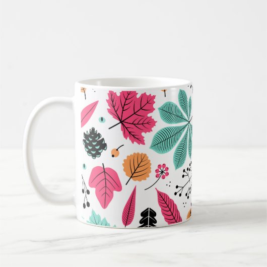 Herbstleaf Abstraktes nahtloses Muster Kaffeetasse (Links)