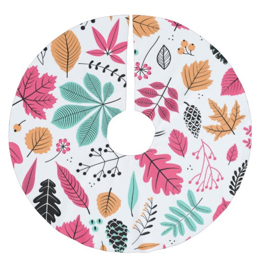 Herbstleaf Abstraktes nahtloses Muster Polyester Weihnachtsbaumdecke (Vorderseite)