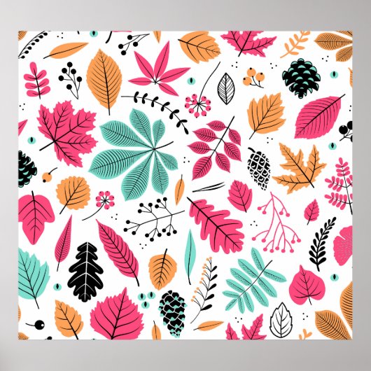 Herbstleaf Abstraktes nahtloses Muster Poster (Vorne)
