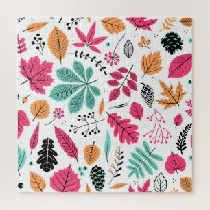 Herbstleaf Abstraktes nahtloses Muster Puzzle