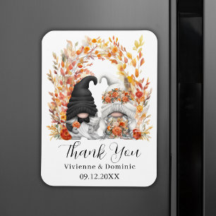 Herbstleaf Arch Gnome Wedding Danke Karte Magnet