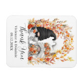Herbstleaf Arch Gnome Wedding Danke Karte Magnet (Horizontal)