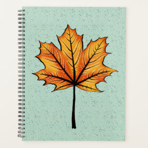 Herbstleaf auf blauer Decorative Botanische Kunst Planer