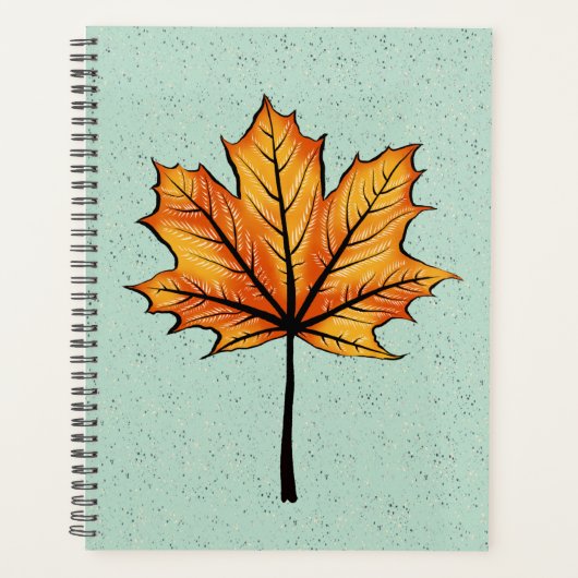 Herbstleaf auf blauer Decorative Botanische Kunst Planer (Vorderseite)